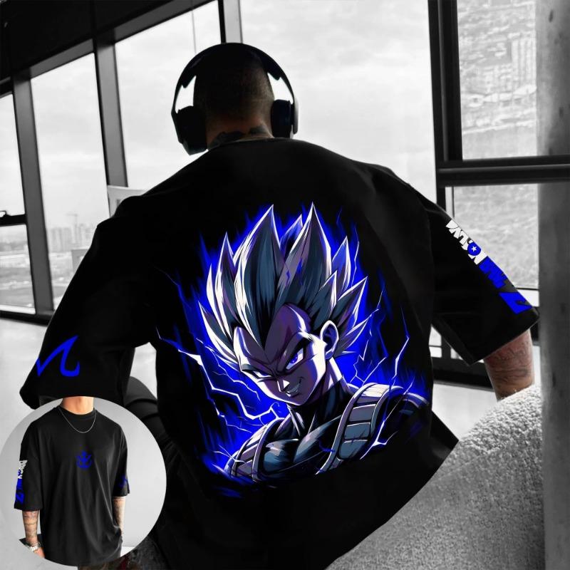 Haijian02 Dragon Ball Animatie Perifere Print T-shirt Zomer Heren Harajuku Los Casual Straat Trend Korte Mouw Ouder-kind Top 4XL