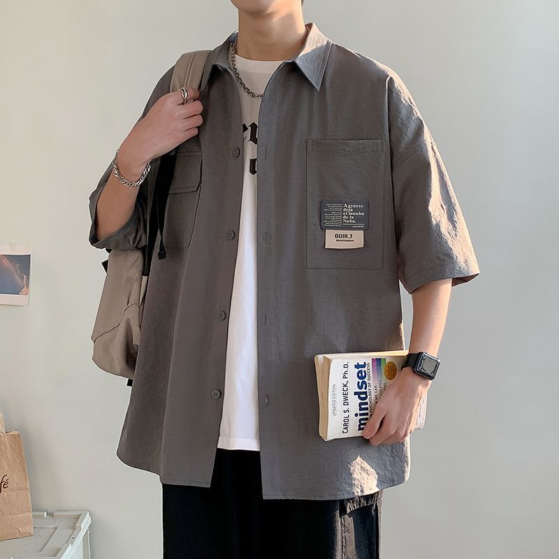 Summer seaside vacation shirt, men s all-match shirt L