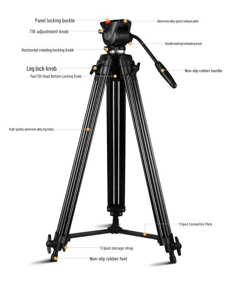 Weifeng WF-777 DSLR Tripod with Hydraulic Ball Head, 1.9m Professional Camera Tripod