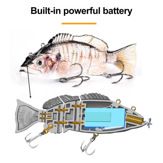 13.5CM/39.3G/54G Electric Multi-Jointed Fishing Lure with Float USB Rechargeable LED Luminous Swimbait Robotic Artificial Bait Fishing Accessories