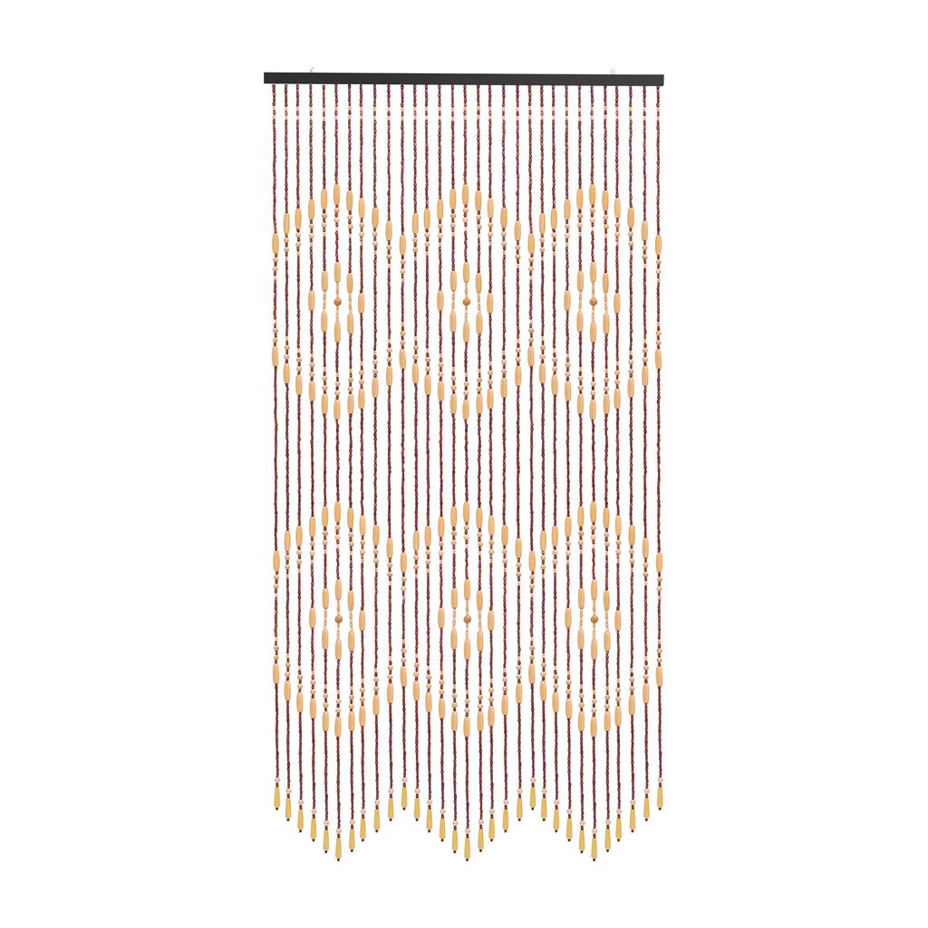Bamboo Wood Beaded Door Curtain 52 Strings Large Room Divider Window Wall Hanging Decor for Bohemian Rustic Vintage Home