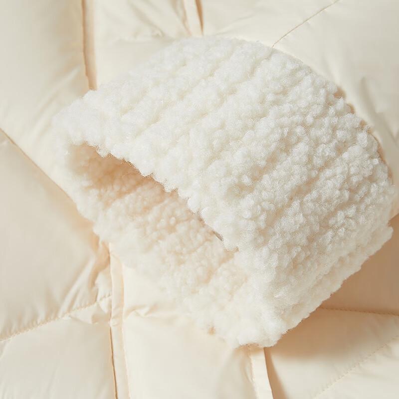 Teenie Weenie Women's Faux Lambswool Spliced Hooded Down Jacket