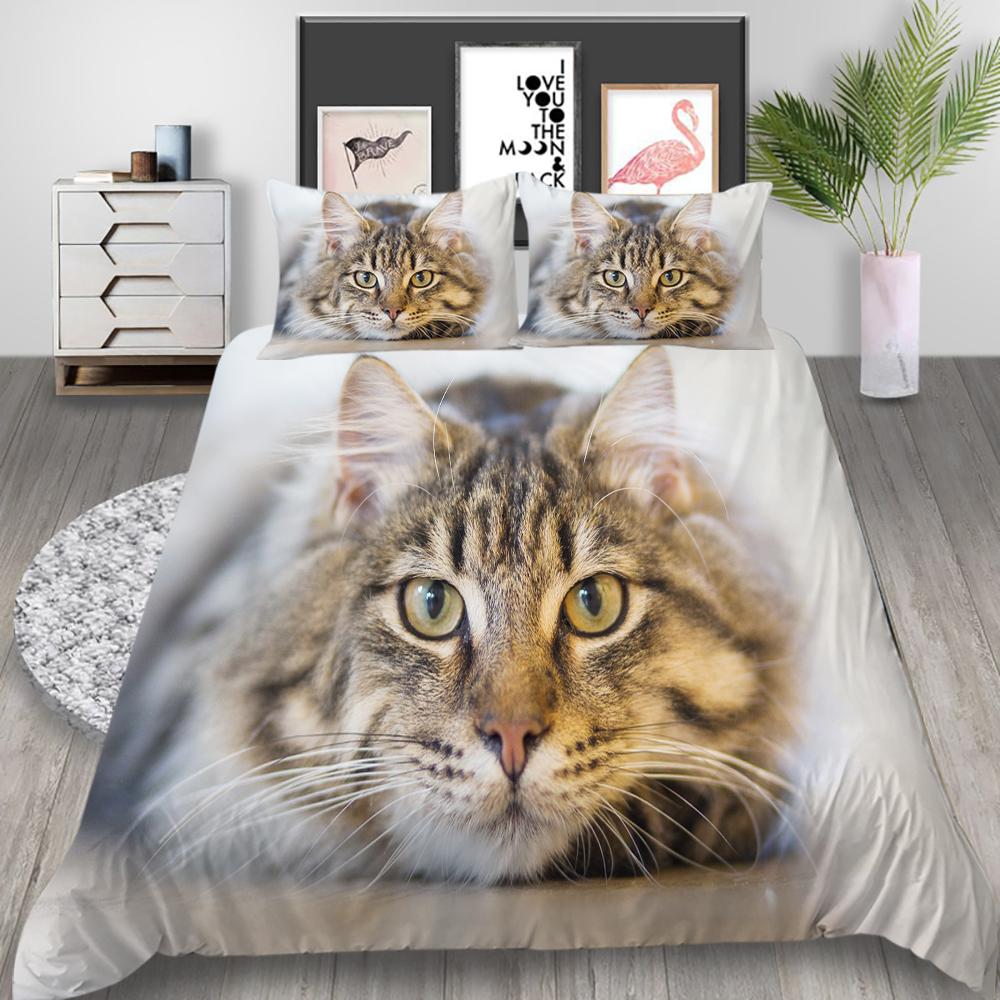 3D Digital Printed Animal Series Bedding Set, Bedroom Duvet Cover, Pillowcase, Single/double Bed AU King Full Size Bedding, Home Decoration