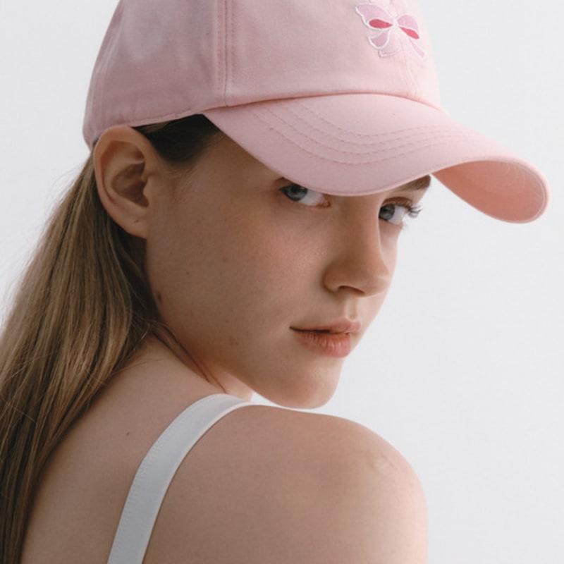 

SALTYFLOWER Pink Ribbon Embroidered Signature Cap Pink FREE
