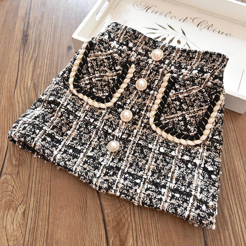 

Девочки Шерстяная Клетчатая Полуюбка Детская Детская Плюшевая Юбка Принцессы Детская Зимняя Детская Полосатая Одежда 150 бежевый