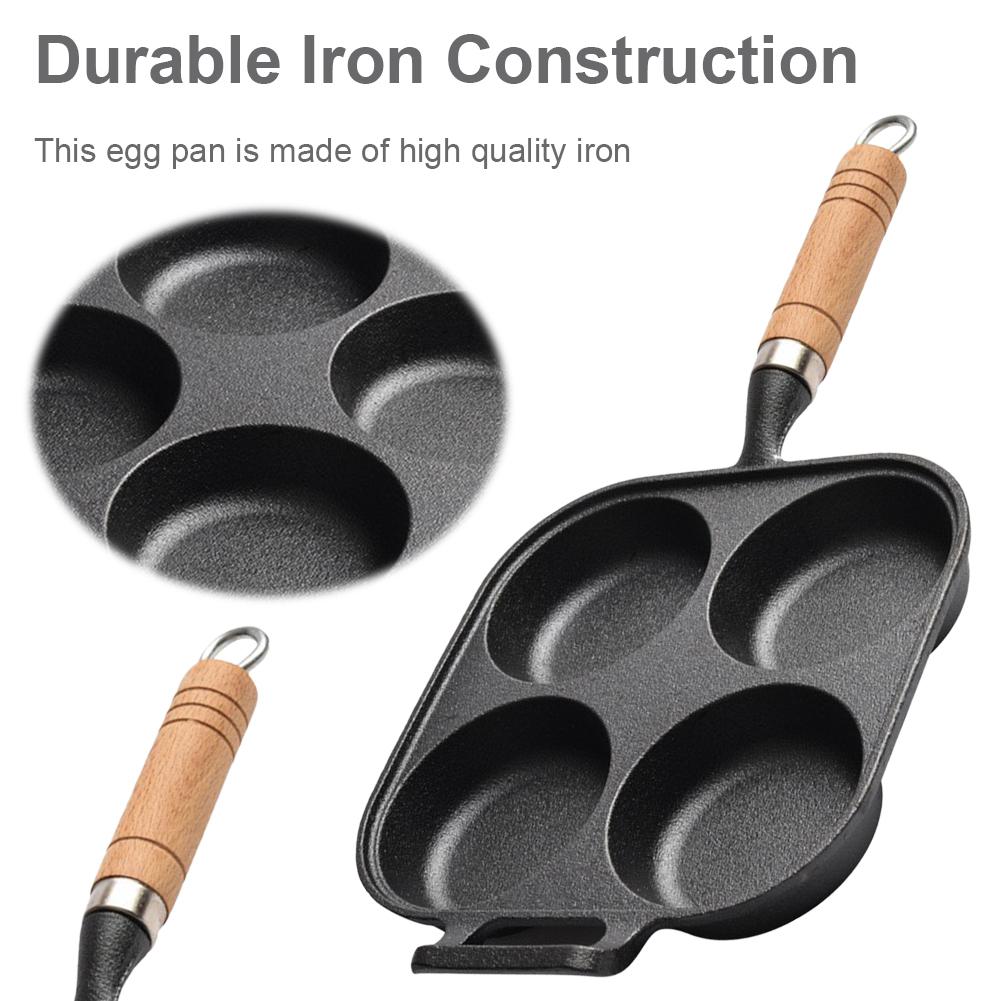 4 Hole Cooking Egg Ham Pan Heart-Shaped Non-Stick Breakfast Grill Cooking Pot Egg Frying Pan Pancake Pan Egg Burger Ham Pan