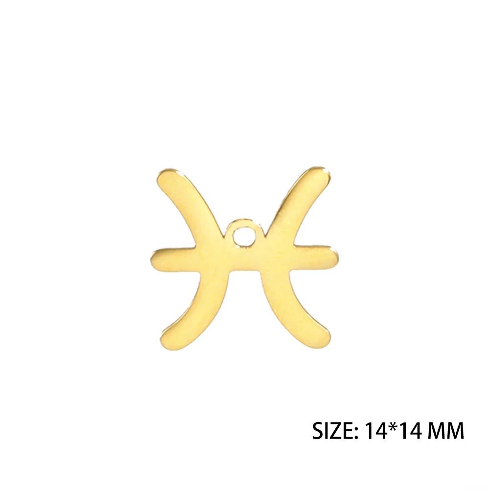 Teamer 12 Stück/Los Tierkreiszeichen Anhänger Edelstahl Horoskop Astrologisches Zeichen Anhänger für Halskette Armband Schmuckherstellung