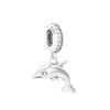 S925 Sterling Silver Starfish, Dolphin, and Turtle Charm Bracelet with Beaded Accessories