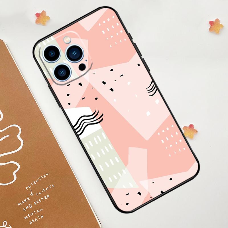 

Polka Dots Lines Abstract Art Phone Case For iPhone 17 Pro Max 14 13 12 11 15 16 Pro Max mini 15 Plus 16e 17 Air Funda iPhone 12 Pro