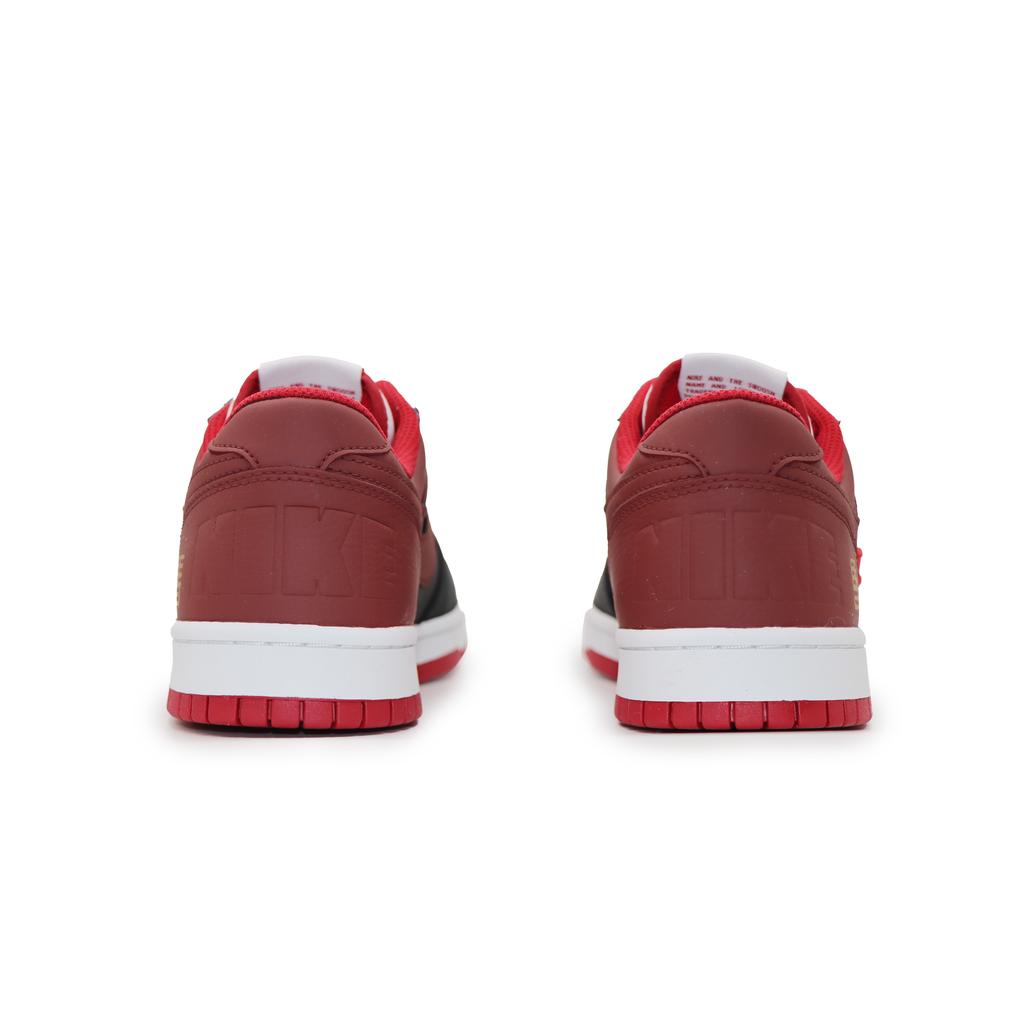 Nike Big Low Lux Leather Abrasion Resistant Breathable Low Top Skateboard Shoes Men's Black Red 355152-150(Team413-)