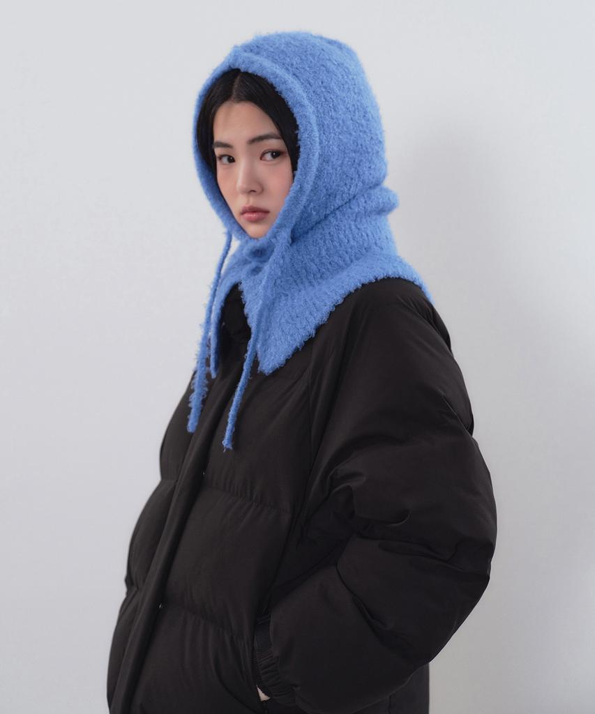 MUSINSA STANDARD WOMAN Women'S Boucle String Knit Balaclava [Blue]