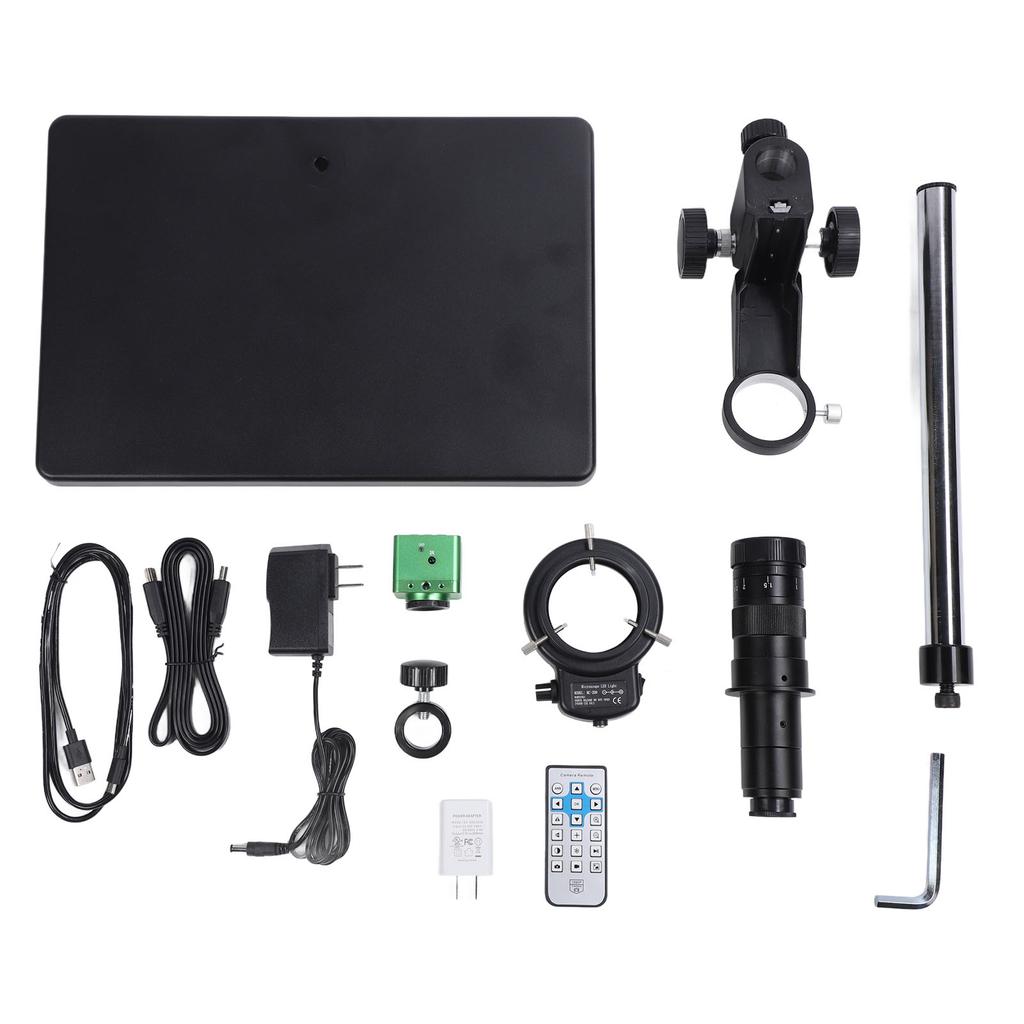 Microscope Camera 4K 41MP Remote Control Industrial Camera with 180X C Mount Lens and 144 LED Ring Lamp