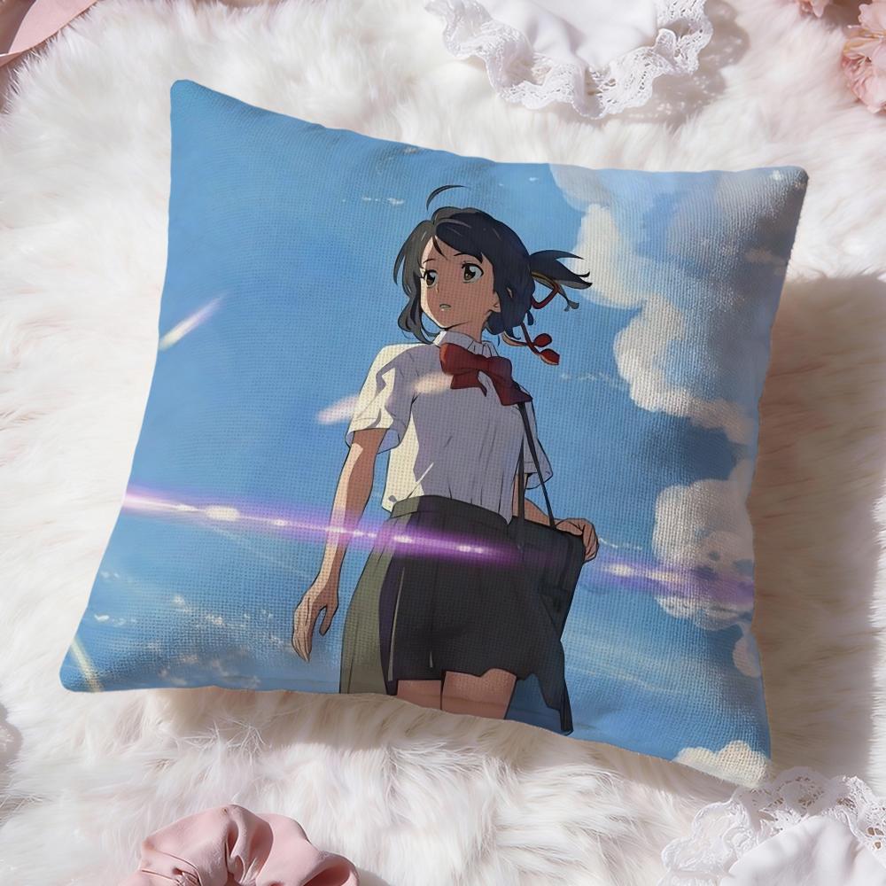 Cartoon Y-Your NameS Cushion Cover Premium Comfort Reversible Pillow Cove -Two in One Design for Any Room & Car Interior