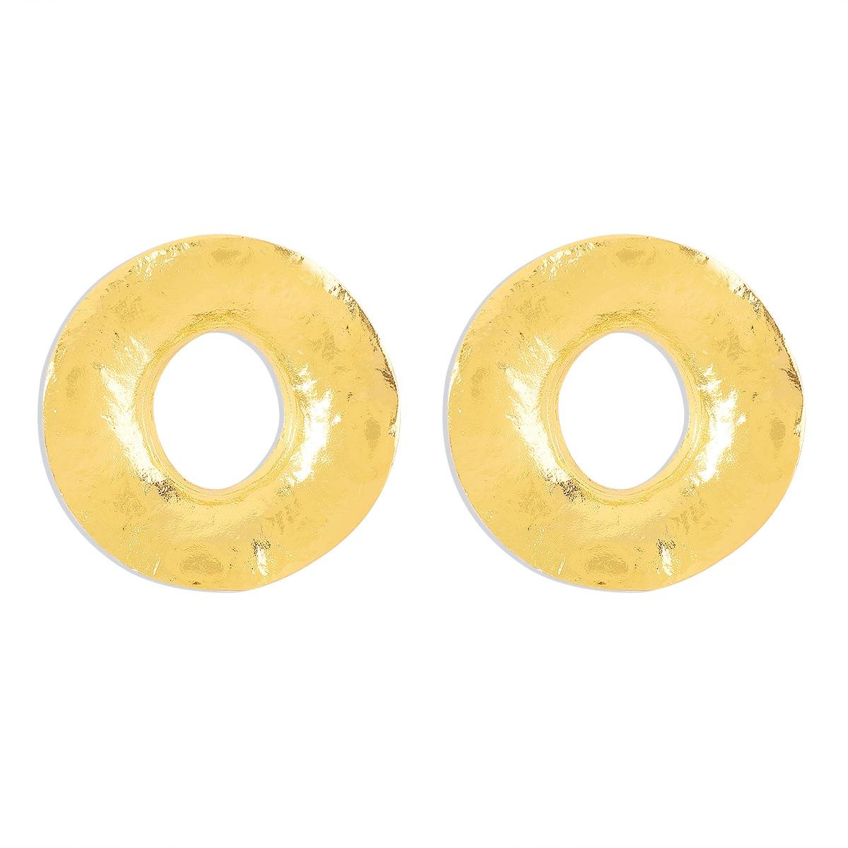 

Оригинальный дизайн ретро металлические серьги-кольца с холодным ветром, персонализированные универсальные простые серьги золотой