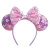 Sequin Mouse Ears Headband with Bow Snowflake Glitter Hair Hoop Cute Party Hair Accessory for Kids Women