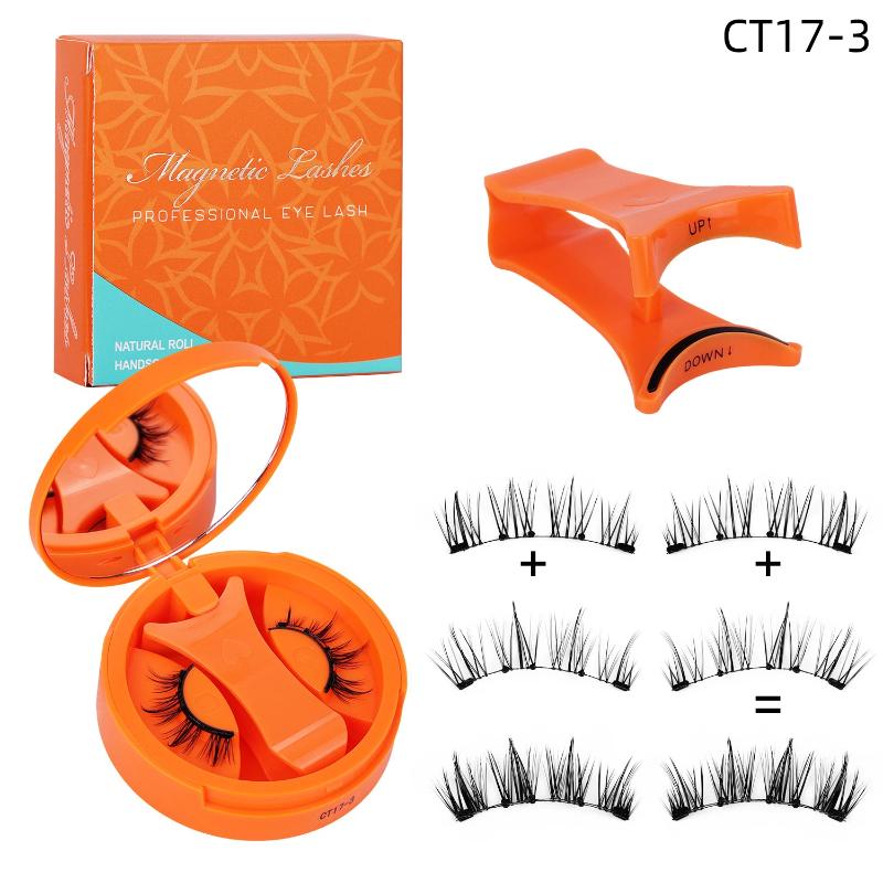 

Magnetic Fake Eyelashes Set Reusable 3D Glue-Free Waterproof Natural False Eyelashes With Travel-Friendly Applicator CT3
