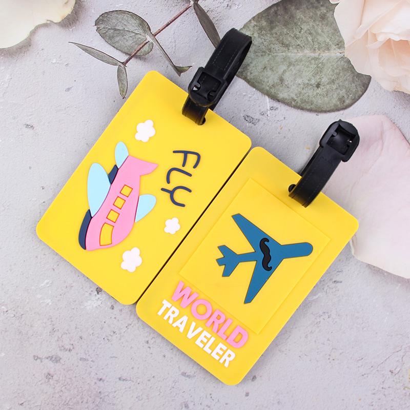 Popular Eco-friendly PVC Cartoon Luggage Tag for Suitcases and Boarding Passes