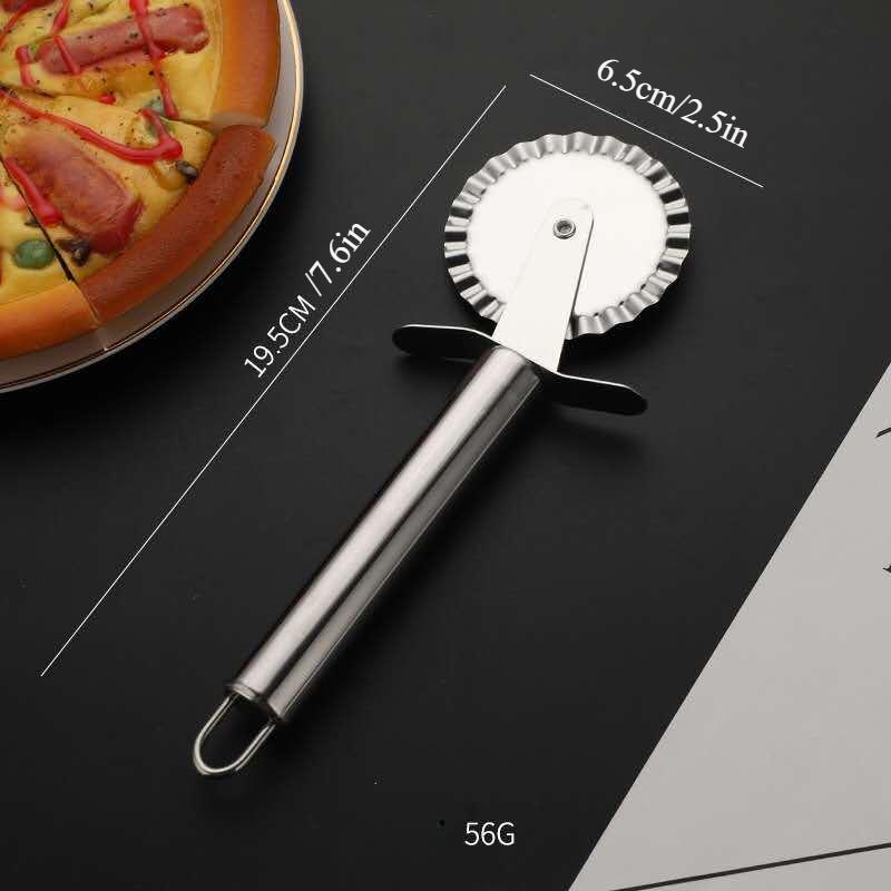 Pizza Roller Cutter Stainless Steel Pizza Knife Shovel Cake Crepes Multifunction Round Wave Cutter Wheels Hob Pizza Baking Tools
