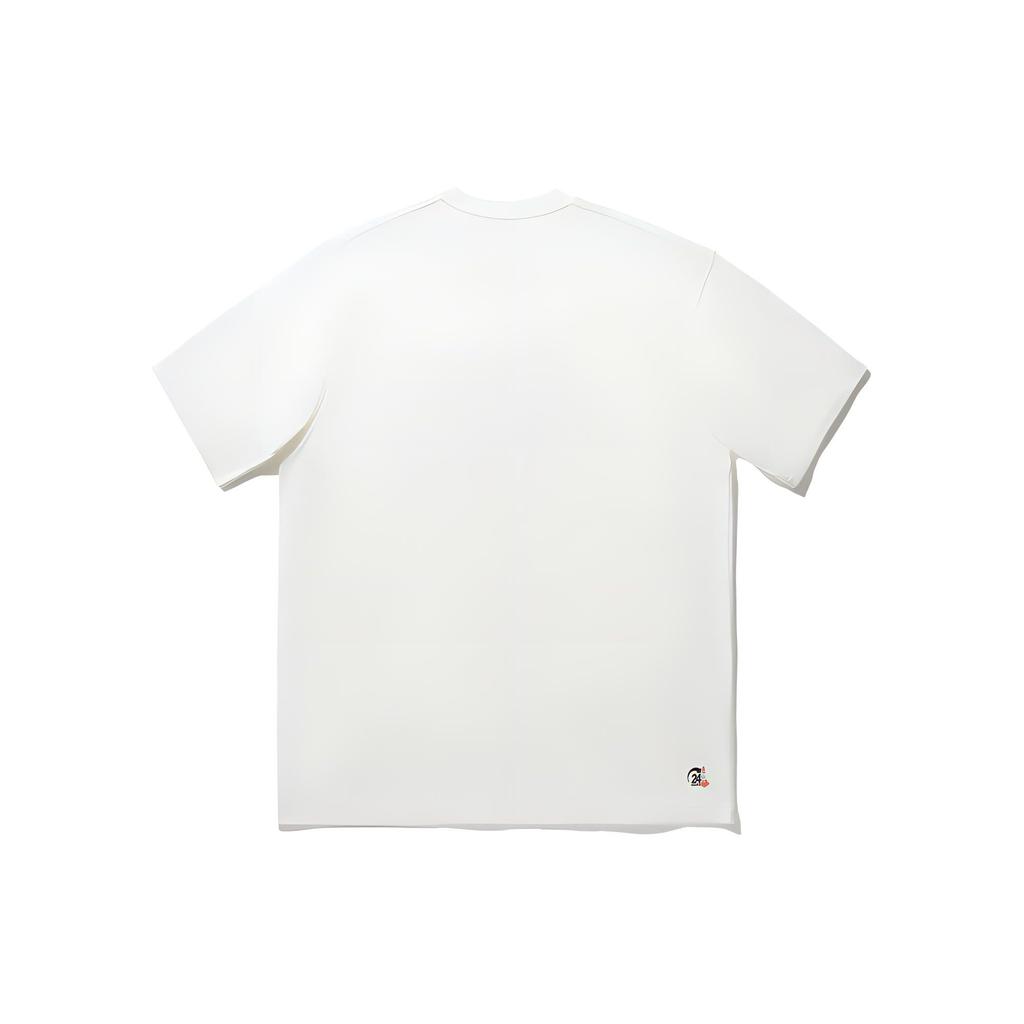 Li-Ning X Phil Hackett Co-Branded Alphabet Print Loose Round Neck Casual Short Sleeve T-Shirt Unisex Tops Off-White AHSU215-5
