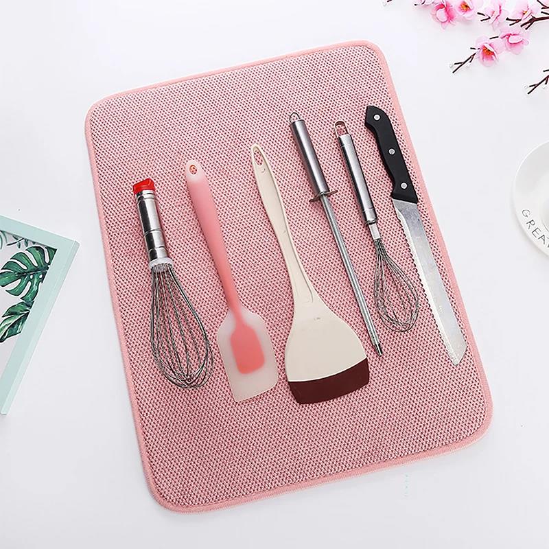 Geschirrtrockenmatte im Schrank Matten Mikrofaser Saugfähig Tischset Rutschfest Hitzebeständig Abtropfmatte