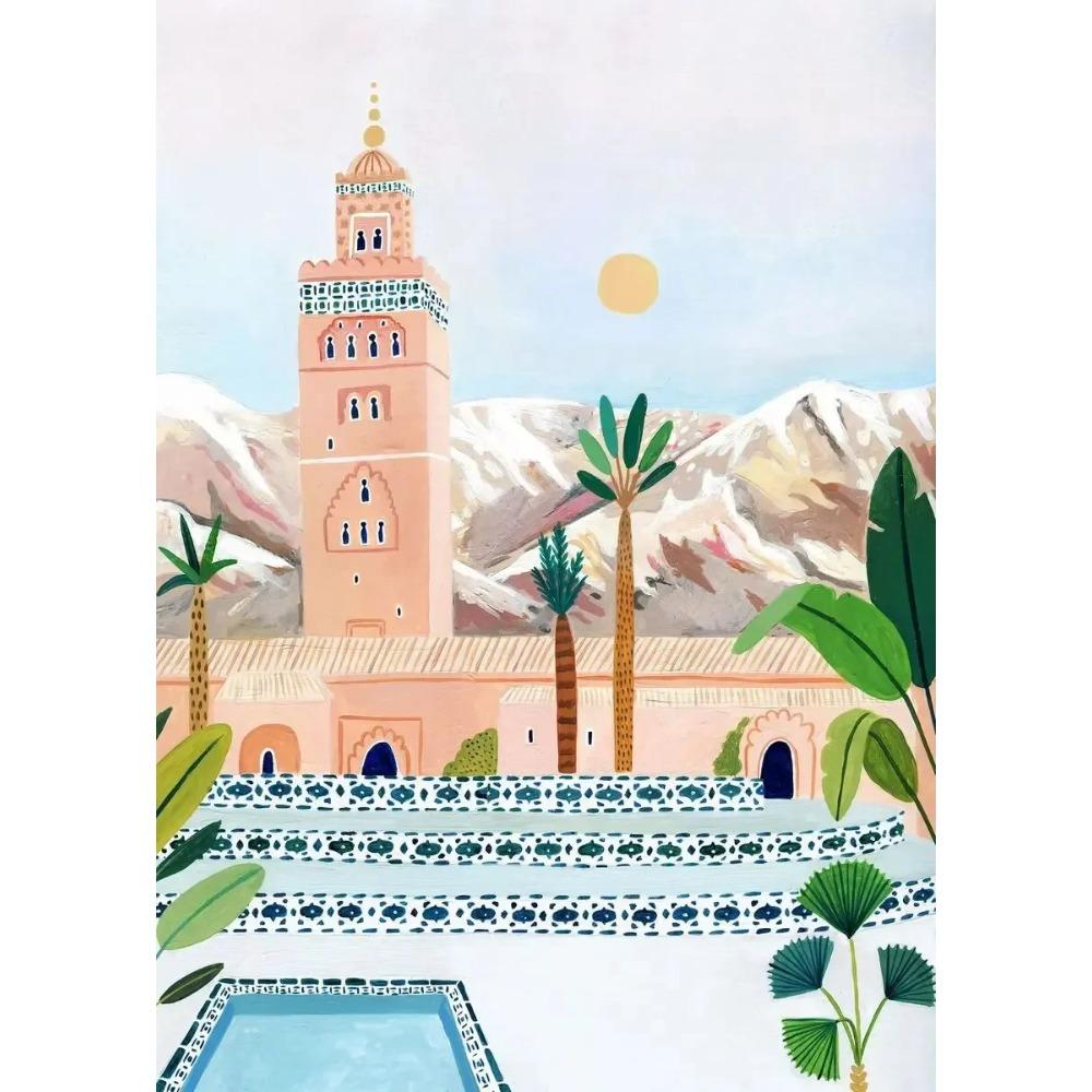 World Travel City Poster Landscape Greece Italy Florence Paris France Canvas Print Painting Wall Art Living Room Home Decorative