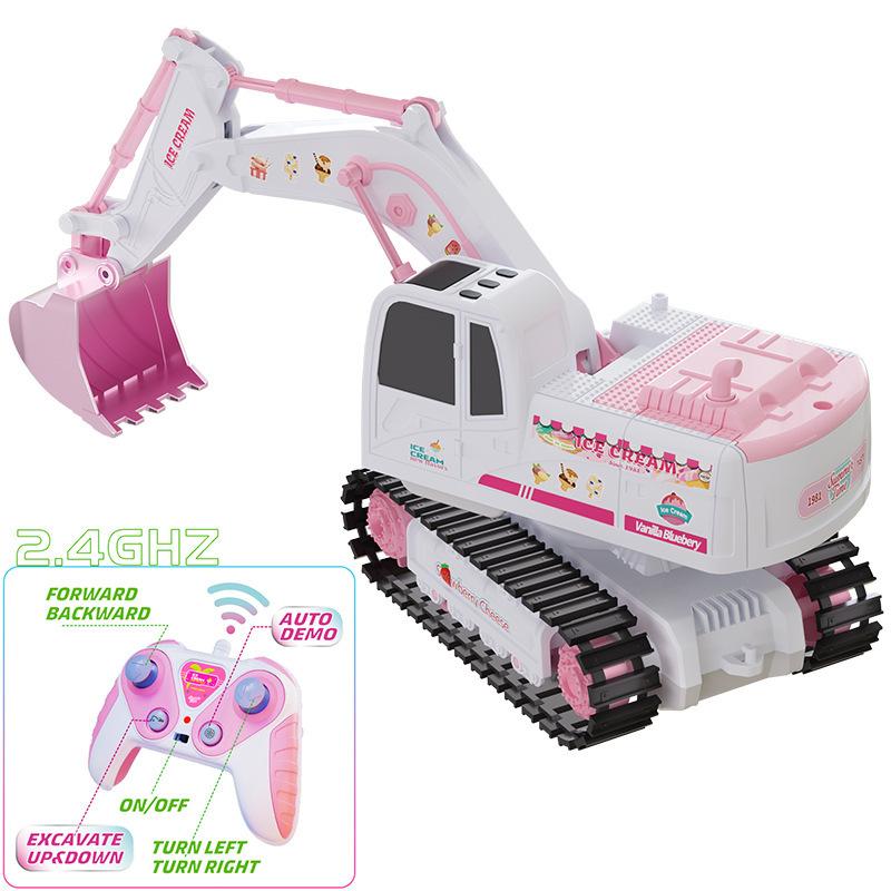 Non-Toxic Rc Excavator For Children Christmas Gifts Remote Control Digger Construction Truck 2.4G 1/24 Engineering Vehicle Electric Toy For Ki