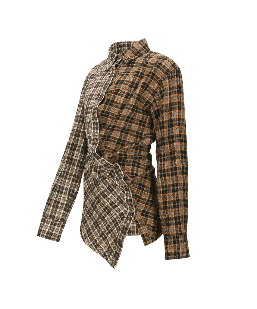 ADSB ANDERSSON BELL Twist Check Shirts Atb1361W(Brown)