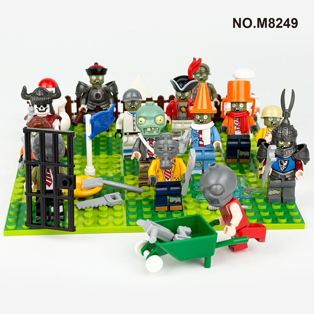 M8249 Zombie Gebäude Modell Cartoon Figur Kinder Zusammenbauen Kleine Partikel Baustein Spielzeug
