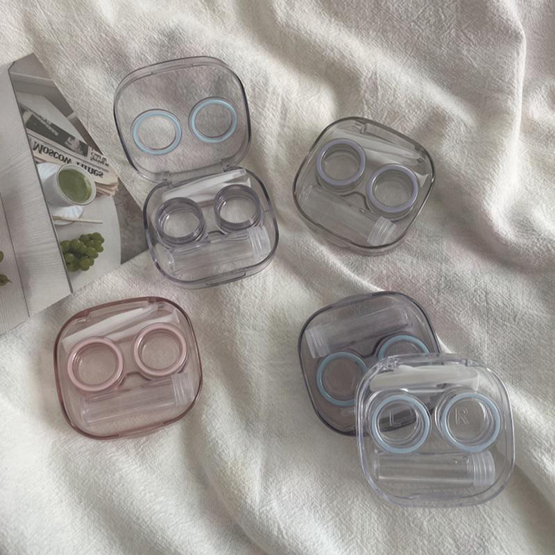 Kobiety Dziewczyny Okulary Kosmetyczne Soczewki Kontaktowe Pudełko Etui na Soczewki Kontaktowe Do Pielęgnacji Oczu Uchwyt Podróżny Pojemnik Akcesoria Podróżne