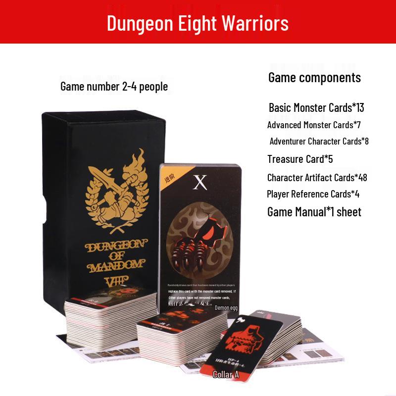 Dungeon Eight Warriors: Bilingual Tabletop Card Game (2-4 Players) - Casual Party Fun by Oink Games