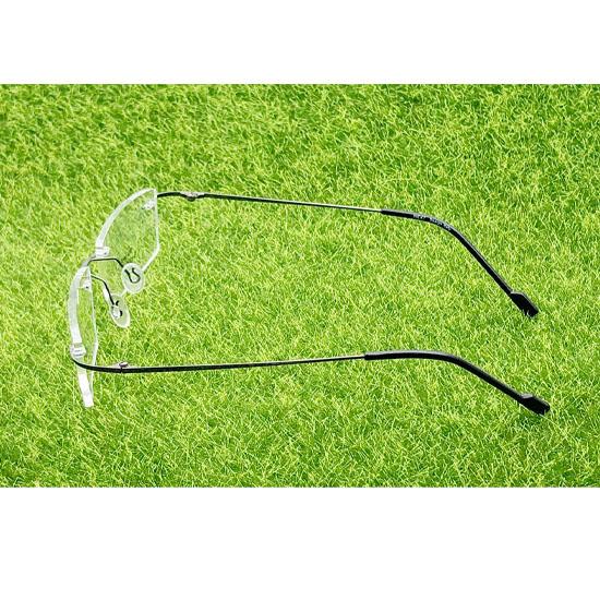 RSINC Rimless Light weight Flexible frame eyeglass Spectacle For Men And Women Modern  Square Gun - Black N-575 C3 50-18-135 Flexible - 1