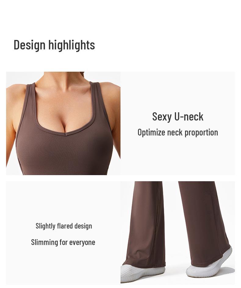 Slimming Yoga Dance Jumpsuit: Body-Shaping, Hip-Lifting, Micro-Flare Fitness Wear