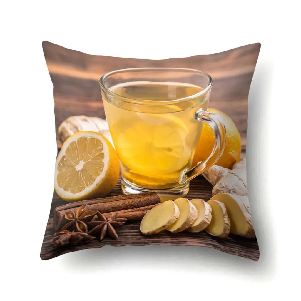 Black Tea Cup Pillowcase Office  Waist  Sofa