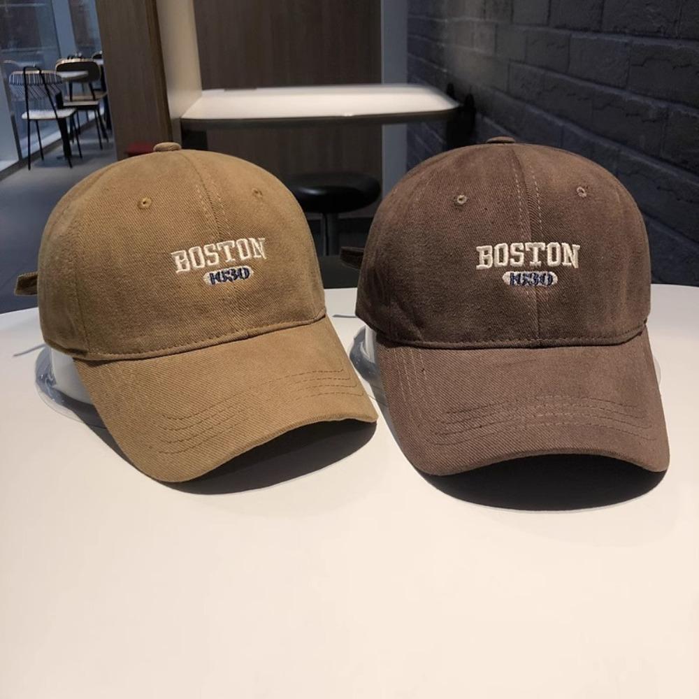 Big Size Baseball Cap Wide Brim Curved Brim Hat BOSTON Peaked Cap  Men