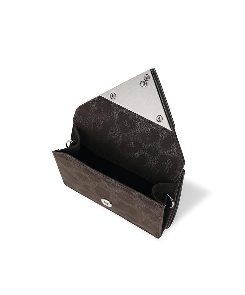 Fennec Triangle Triple Wallet - Leopard Brown