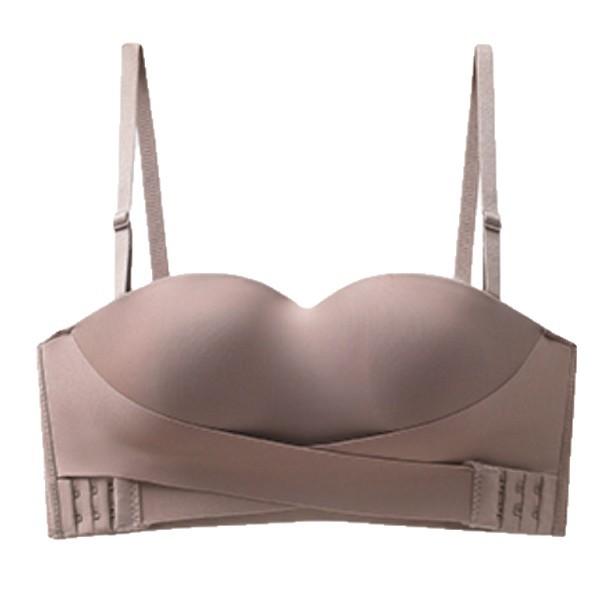 Front buckle strapless underwear women's beauty back non-slip gathering small chest thin seamless invisible tube top chest wrap bra cover