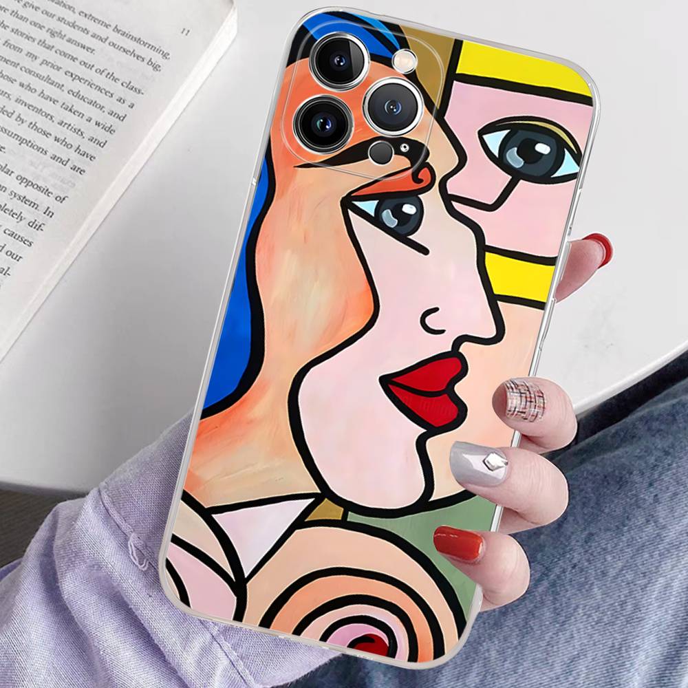 Picasso Abstract Art Transparent TPU Phone Case For IPhone 17 11 12 13 14 15 16 Pro Max 16 Plus Cover