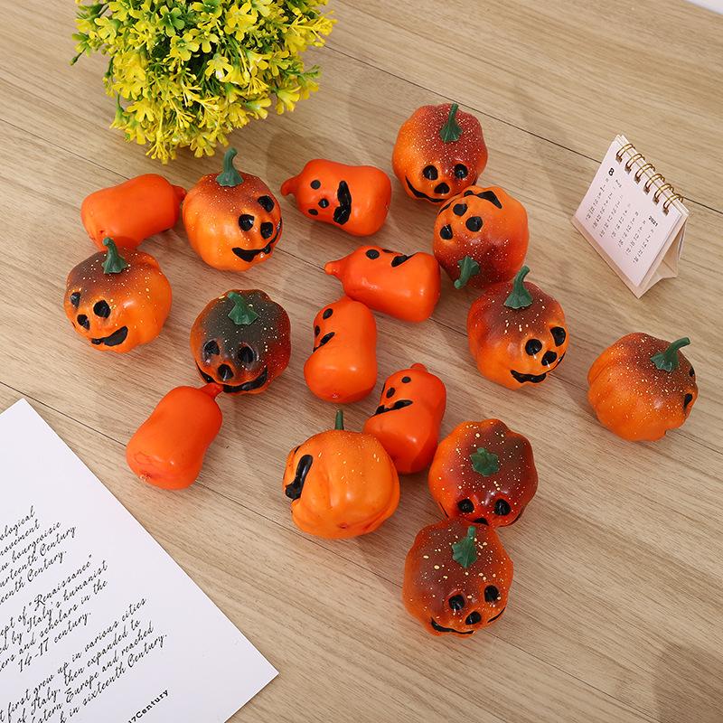 Mini Artificial Pumpkin Simulation Foam Fruits Vegetables Deskdrop Ornaments Halloween Decoration Wedding Party Photo Props