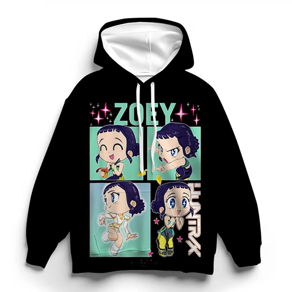 Y2K KPop Demon Slayer Hoodie for Teen Girls Rumi KPop Demon Slayer Pullover Autumn Casual Long-Sleeve Sweatshirt