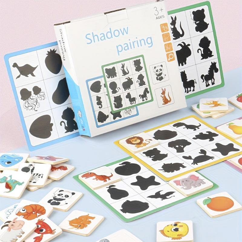 Wooden Montessori Find Shape Toys Animal Fruit Shadow Pairing Shape Puzzle Logical Thinking Game Educational Toys For Children
