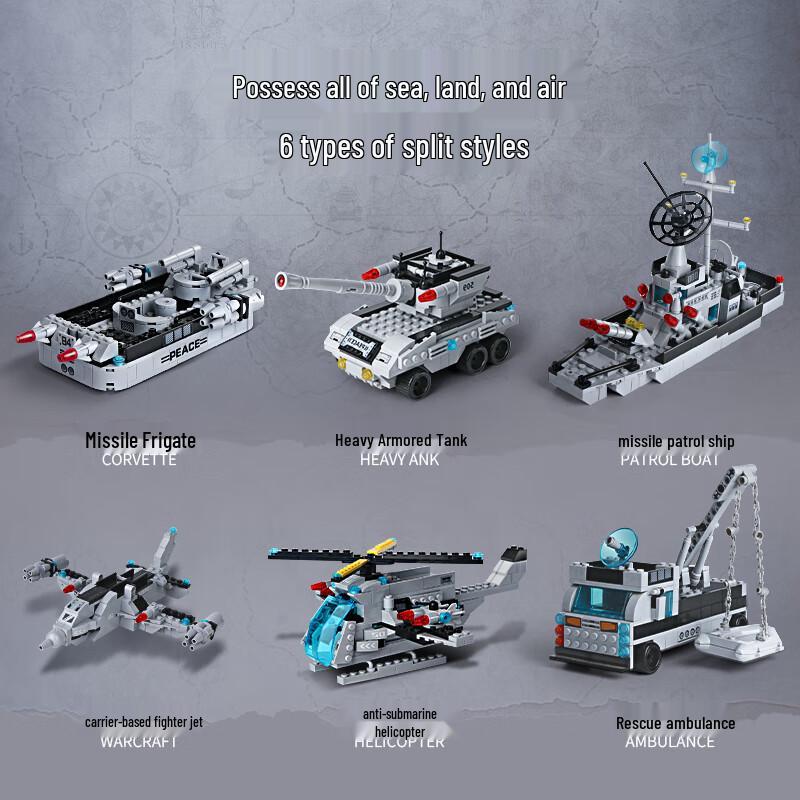 Military Aircraft Carrier Building Blocks Set