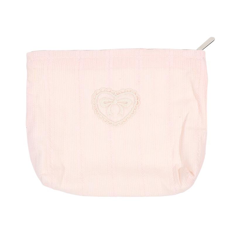 Beautiful And Simplicity Cosmetic Bag Sweet Embroidery Bow Striped Makeup Case Portable Travel Earphone Cable Storage Bags