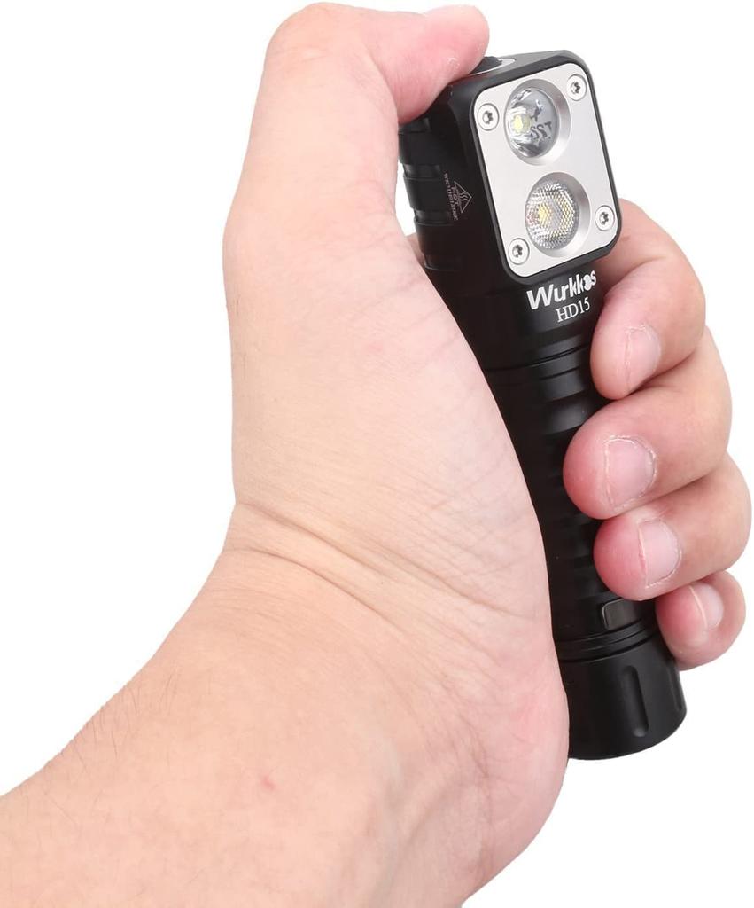 Wurkkos Rechargeable LED HD15 2000 Lm 90 High CRI LH 351 D Powerful SST 20 LED Spotlight IPX 8 Suitable for Adults and Running Black Headlamp,