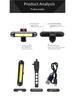 USB Rechargeable Bicycle Tail Light - Three-Color Flashing COB Brightness for Cycling Safety