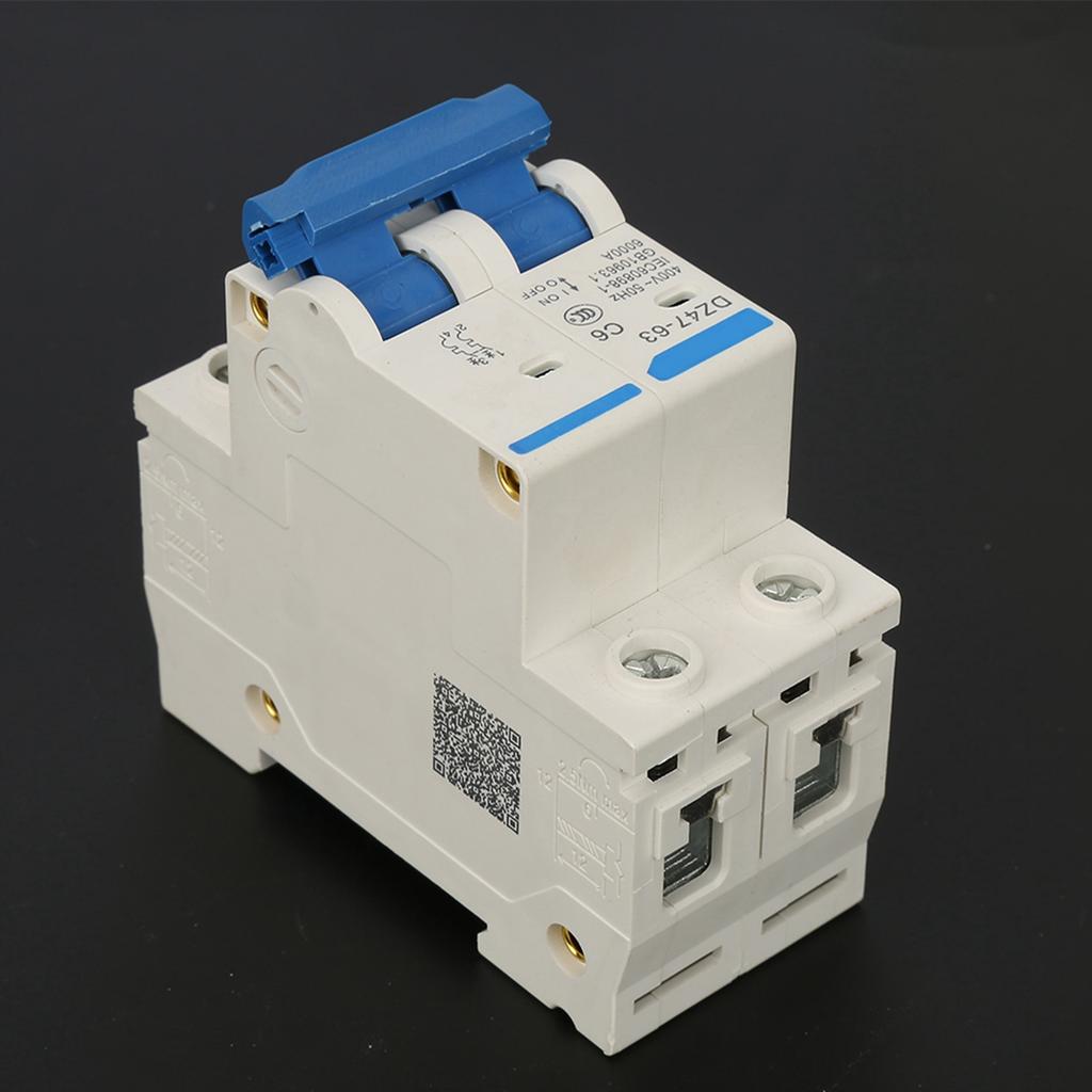 DZ47 63 2 P Mini Circuit Breaker Cutout Switch Breaker 400VAC(6A)