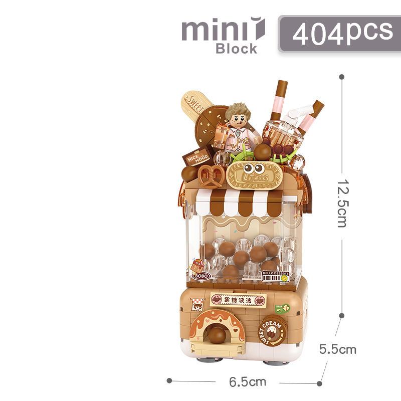 Idea Small Ufo Catcher Mini Block Grab Machines Building Brick Fruits Dessert Snacks Candy Construction Toys For Kids Gift