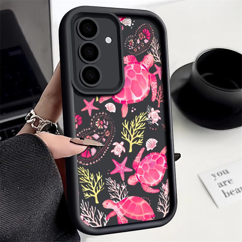 Phone Case For Samsung Galaxy S24 S25 S21 Ultra S22 FE S23 Plus A55 A54 5G A16 Shockproof Soft TPU Coral Seashell Pattern Funda