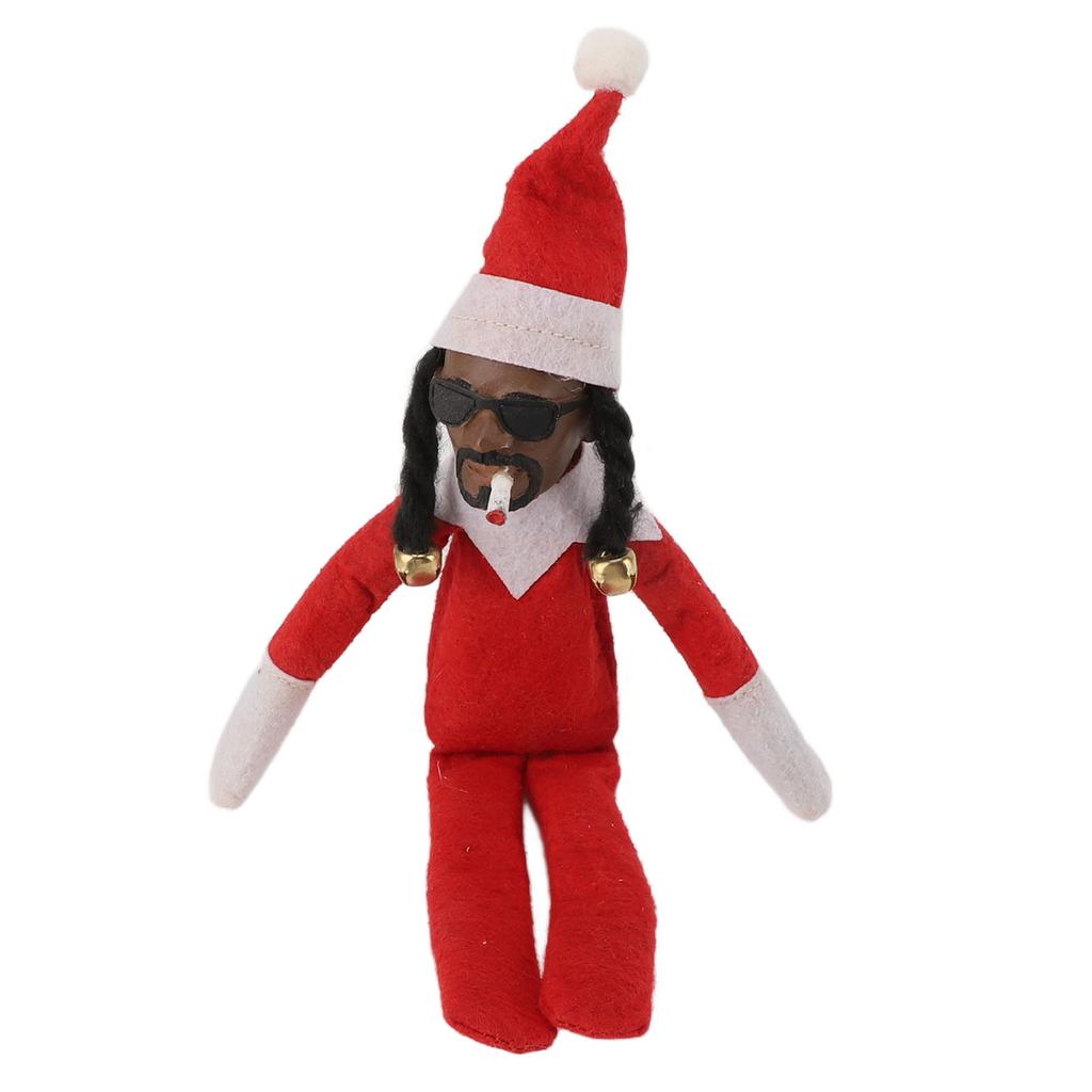 Bambola Elfo Nero di Natale Resina Feltro Giocattolo Bambola Hip Hop Ornamento Natalizio per Casa Festa Portico