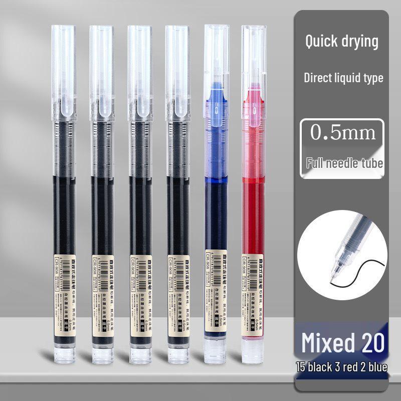 Xuedele Sneldrogende Balpen: Gelinkt, Zwarte/Rode Opties, Volledige Naaldpunt, Op Waterbasis.