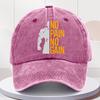 NO NO GAIN Letter Print Washed Baseball Cap Adjustable Unisex Casual Outdoor Hat